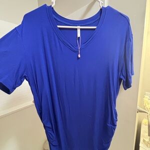 Women's Blue V-Neck Top